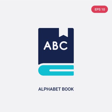 eğitim kavramından iki renkli alfabe kitap vektör simgesi. isol