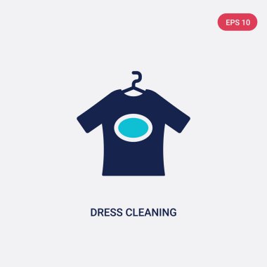 temizlik konseptinden iki renkli elbise temizleme vektör simgesi. isol