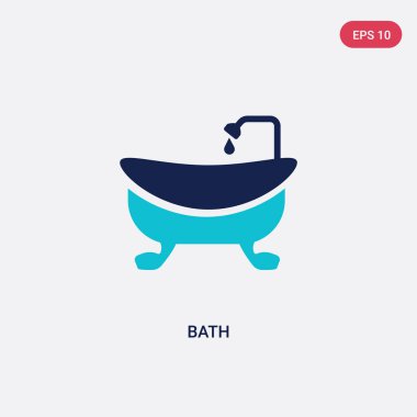 güzellik kavramından iki renk banyo vektör simgesi. izole mavi ba