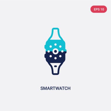 elektronik cihazlar kavramından iki renkli akıllı saat vektör simgesi