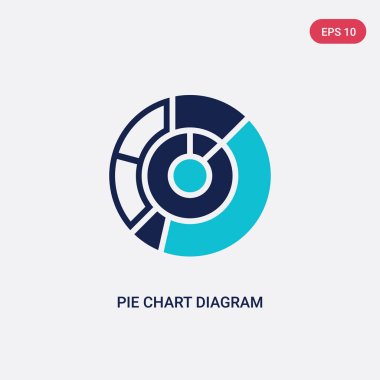 iş ve financ iki renkli pasta grafik diyagramı vektör simgesi