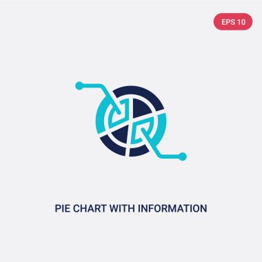 iş c bilgi vektör simgesi ile iki renkli pasta grafik