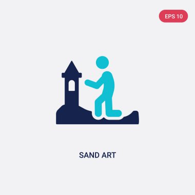 aktivite ve hobiler kavramından iki renk kum sanat vektör simgesi