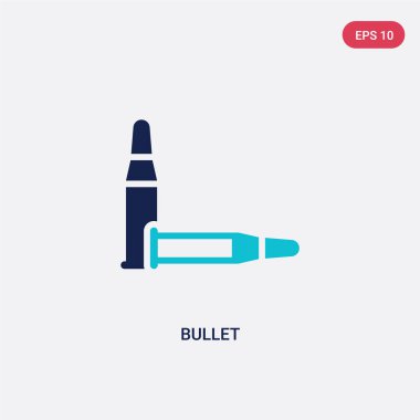 vahşi batı kavramından iki renkli mermi vektör simgesi. izole bl