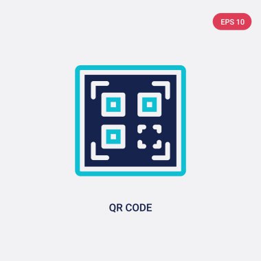teslim ve lojistik kavramından iki renkli qr kodu vektör simgesi