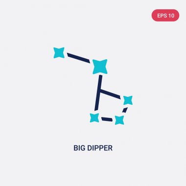 astronomi kavramından iki renk büyük dipper vektör simgesi. Yalıt
