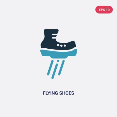 spor konseptinden iki renk uçan ayakkabı vektör simgesi. Izole