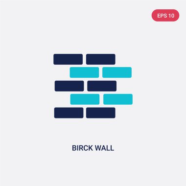 inşaat kavramından iki renkli birck duvar vektör simgesi. isol