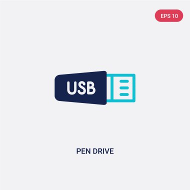 elektronik malzeme den iki renkli kalem sürücü vektör simgesi kili doldurmak