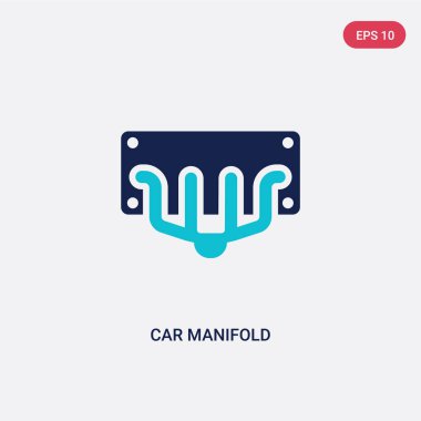 araba parçaları kavramından iki renkli araba manifold vektör simgesi. ısola