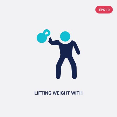spor salonundan sağ kol vektör simgesi ile iki renk kaldırma ağırlığı ve