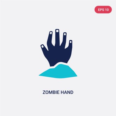 cadılar bayramı kavramından iki renkli zombi el vektör simgesi. isolat