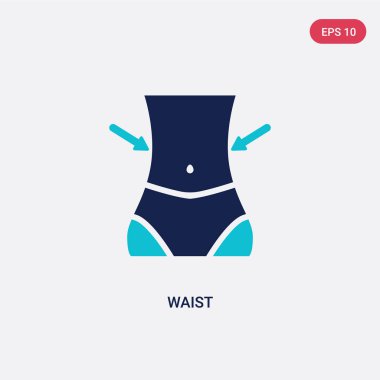 spor salonu ve fitness konsepti iki renkli bel vektör simgesi. isolat