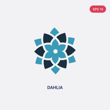 doğa kavramından iki renk dahlia vektör simgesi. izole mavi 