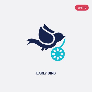 crowdfunding kavramından iki renk erken kuş vektör simgesi. isol