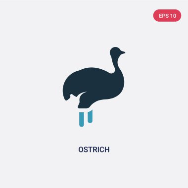 hayvanlar kavramından iki renk devekuşu vektör simgesi. izole blu