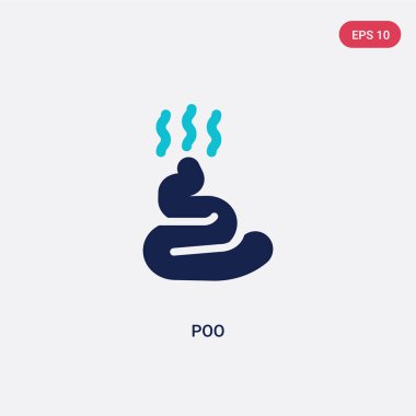 tarım kavramından iki renkli poo vektör simgesi. izole mavi po