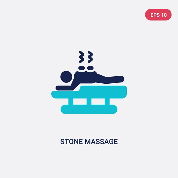 Twee kleur steen massage vector icoon van Beauty concept. Isoleren — Stockvector