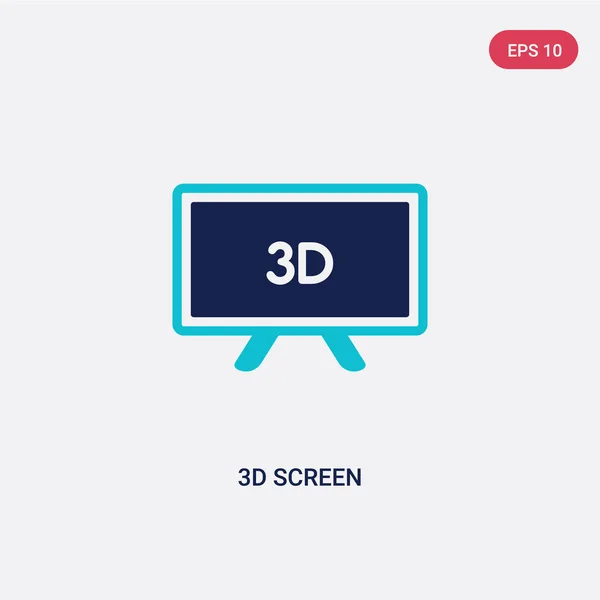 Dwa kolorowy ekran 3D ikona wektora z koncepcji komputera. Izolowane — Wektor stockowy