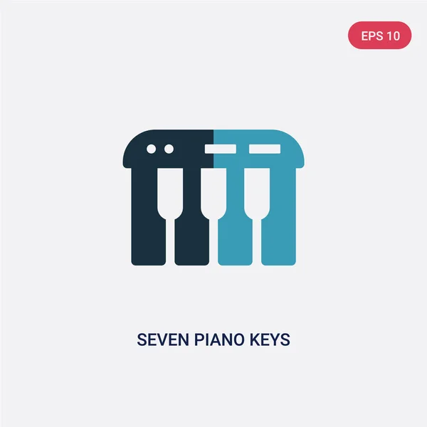 Dos colores siete teclas de piano icono vectorial del concepto de música. isola — Vector de stock