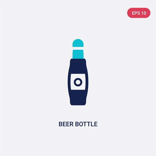 Icône vectorielle de bouteille de bière de deux couleurs du concept d'alcool. isolé — Image vectorielle