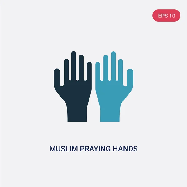 Two color muslim praying hands vector icon from religion-2 conce — Stock Vector