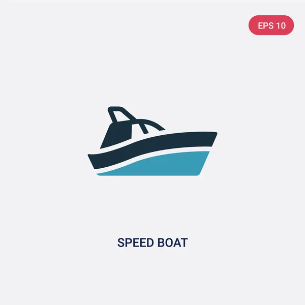 Deux couleur vitesse bateau vecteur icône de concept nautique. isolé — Image vectorielle