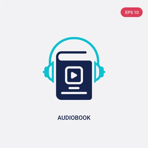 Dos iconos de vector de audiolibro de color del concepto de educación. aislado — Vector de stock