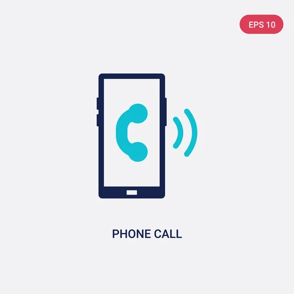 Ícone de vetor de chamada de telefone de duas cores do conceito de atendimento ao cliente . — Vetor de Stock