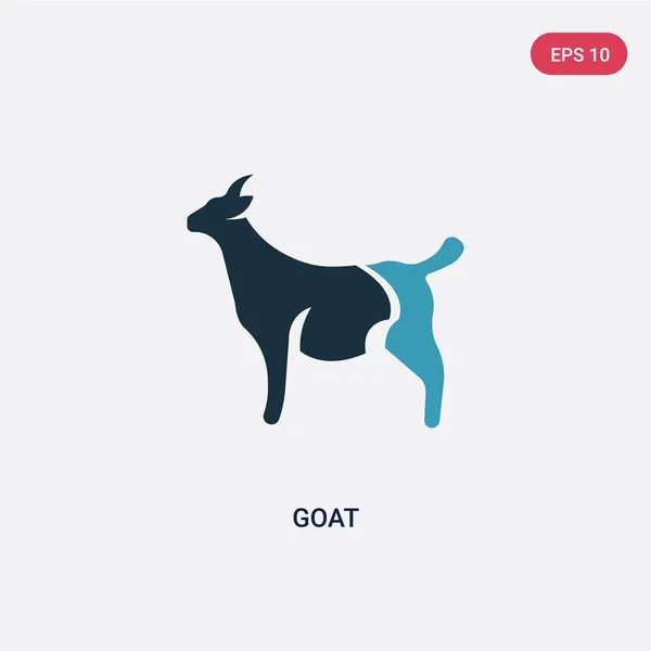 Dvě barevné kozlečné ikony z konceptu zvířat. izolované modré g — Stockový vektor