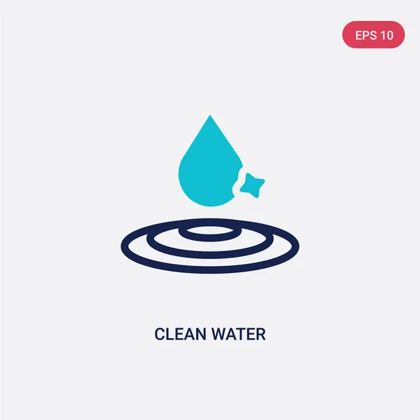 Icono de vectores de agua limpia de dos colores del concepto de caridad. aislado — Archivo Imágenes Vectoriales
