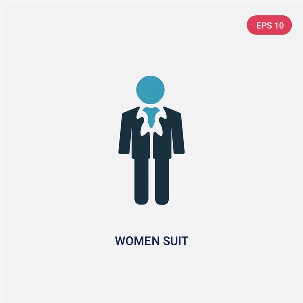 Dos mujeres de color traje icono de vector de concepto de la gente. aislado b — Vector de stock