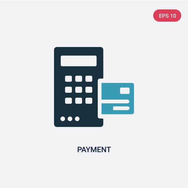 Due icone vettoriali di pagamento a colori dal concetto. isolato payme blu — Vettoriale Stock