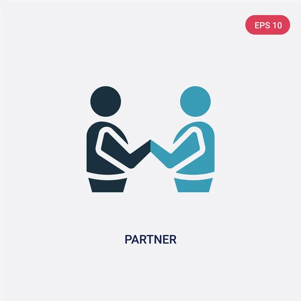 Icono de vector de dos socios de color de redes sociales concep marketing — Vector de stock