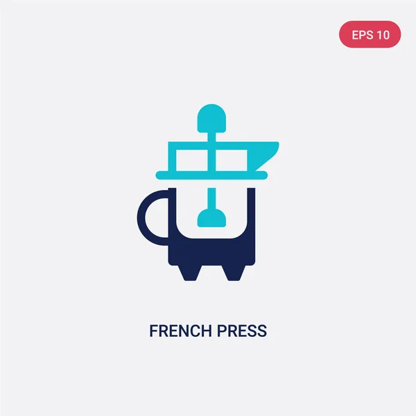 Icono vectorial de prensa francés de dos colores del concepto de bebidas. aislado — Vector de stock