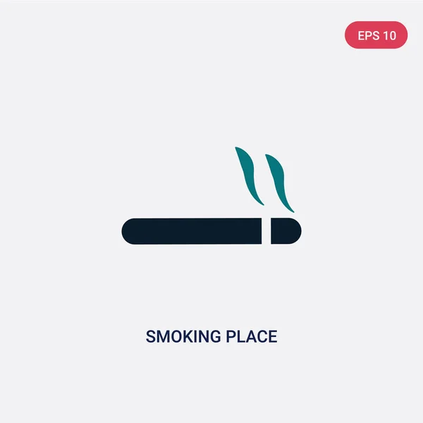 Två färg rökning plats vektor ikon från kartor och flaggor Concept. — Stock vektor