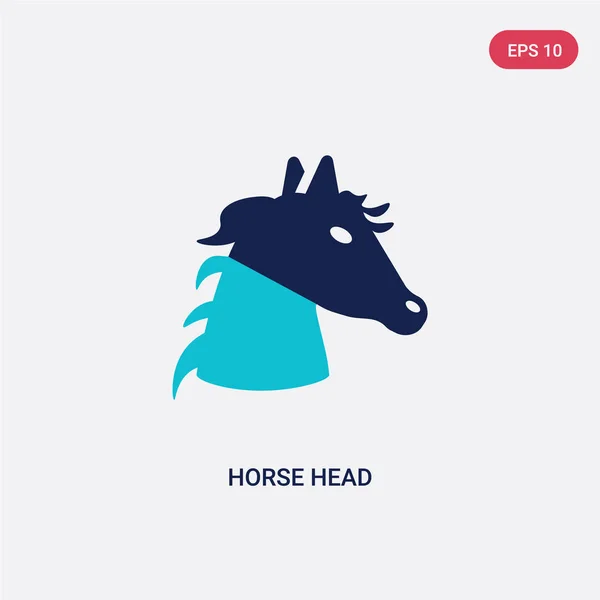 Dvoubarevná ikona vektorů barevných koňských hlav z konceptu kultury. Izolované — Stockový vektor