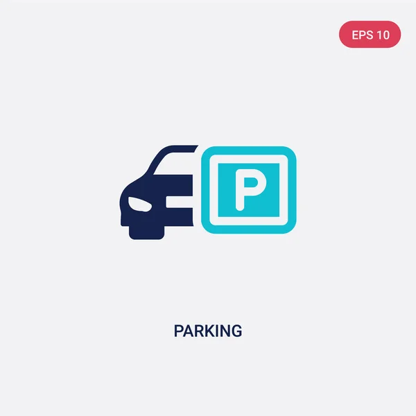 Två färg parkering vektor ikon från hotellkoncept. isolerad blå — Stock vektor