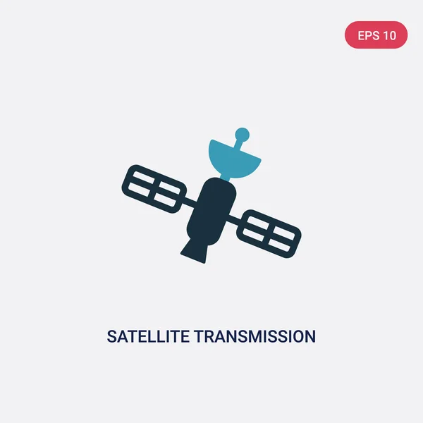 Dos colores de transmisión por satélite vector icono de la tecnología con — Vector de stock
