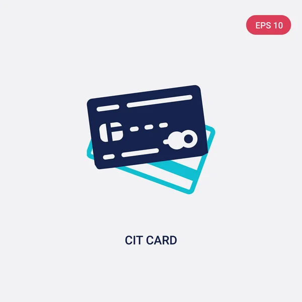 Zwei farbige Cit-Card-Vektor-Ikone aus dem Konzept der digitalen Wirtschaft. iso — Stockvektor