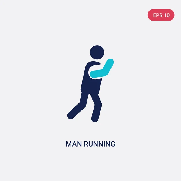 Twee kleur man Running vector pictogram van gedrags concept. Isoleren — Stockvector