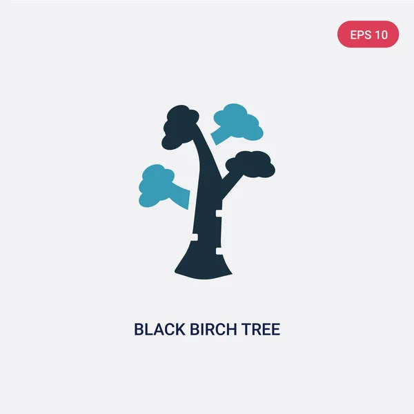 Dos color negro abedul árbol vector icono de concepto de la naturaleza. isol — Archivo Imágenes Vectoriales