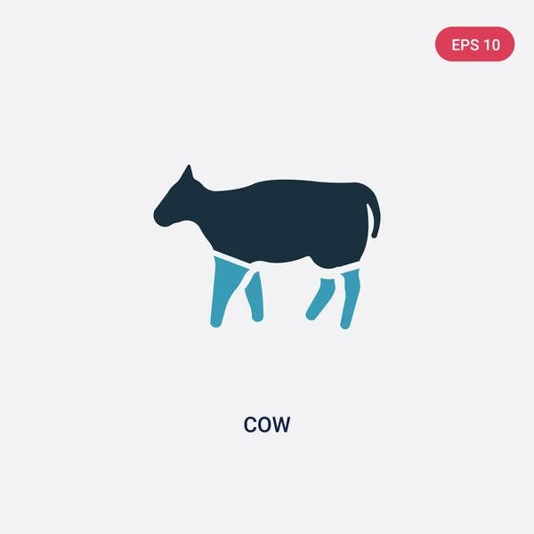 Twee kleur koe vector pictogram van dieren concept. geïsoleerde blauwe co — Stockvector