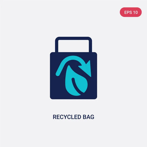 Dos color reciclado icono de vector bolsa de concepto de ecología. aislar — Vector de stock
