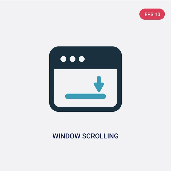 Deux fenêtre couleur défilement icône vectorielle droite de l'interface utilisateur — Image vectorielle