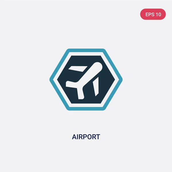 Two color airport vector icon from signs concept. isolated blue — Stock Vector