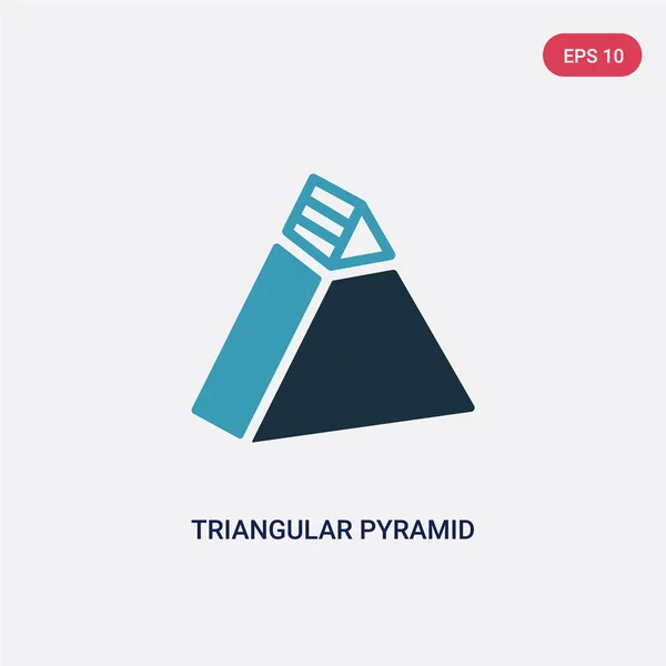 Icône vectorielle pyramidale triangulaire à deux couleurs de l'interface utilisateur con — Image vectorielle