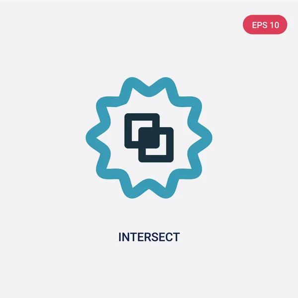 Dois ícone vetorial de intersecção de cores a partir do conceito de interface de usuário. iso — Vetor de Stock