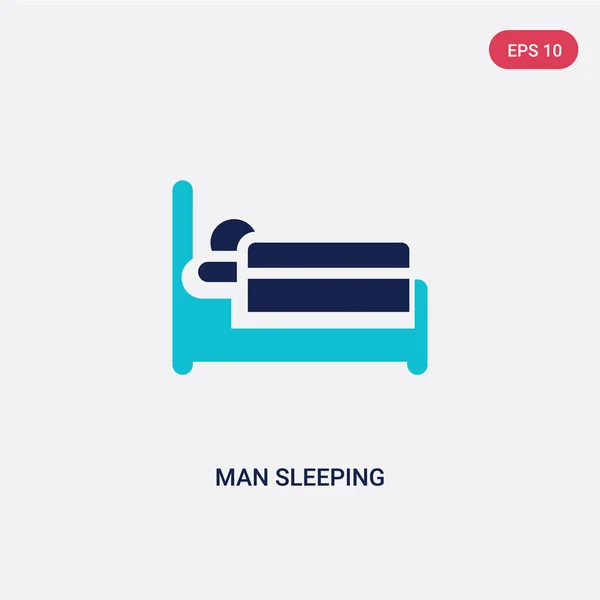 Dwa kolor człowiek spać ikona wektora z koncepcji zachowania. ISOLAT — Wektor stockowy