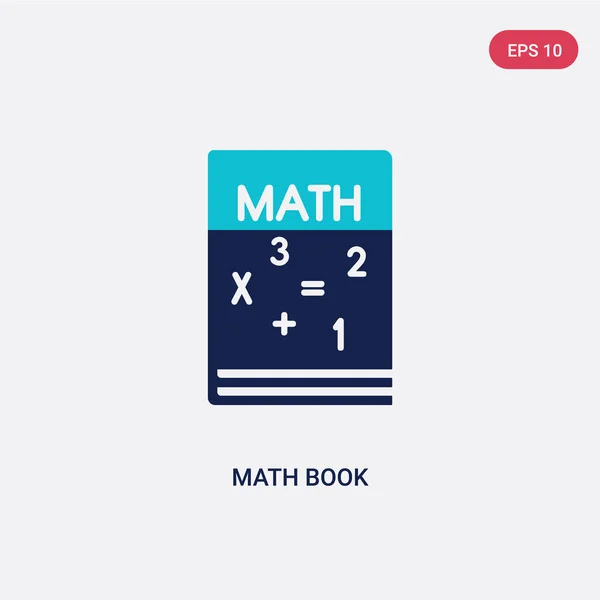 Dos libro de matemáticas de color icono de vectores de concepto educativo. aislado — Vector de stock